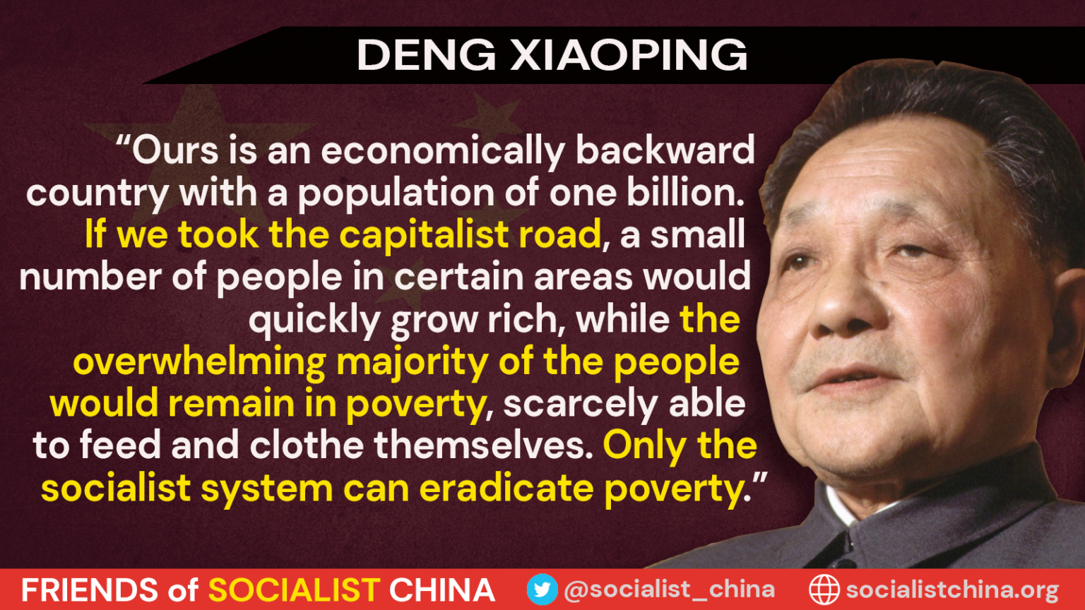 Only the socialist system can eradicate poverty Friends of Socialist