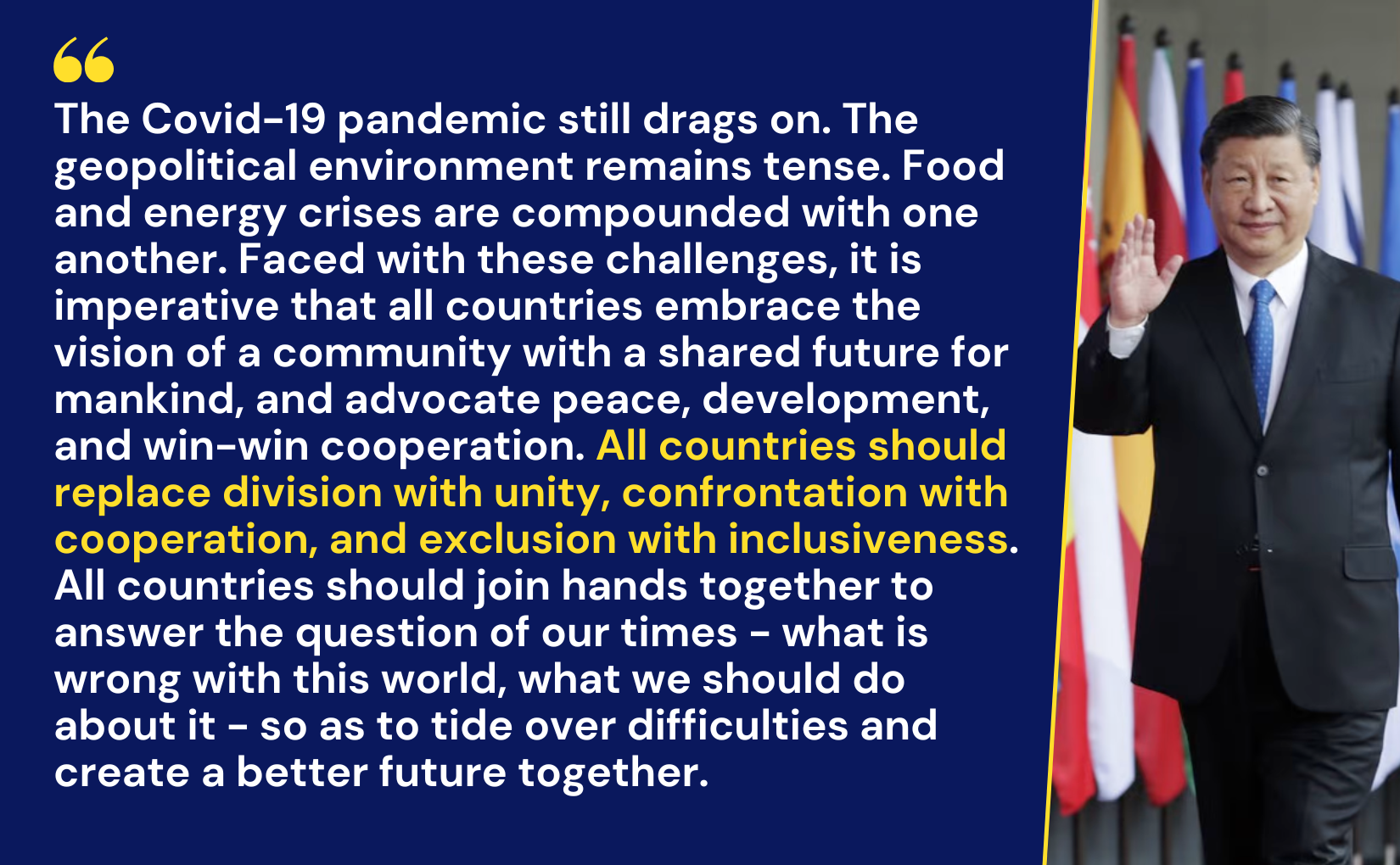 Xi Jinping: Working Together To Meet The Challenges Of Our Times And ...