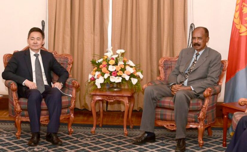 Eritrean President Isaias Afwerki meets with Ambassador Xue Bing