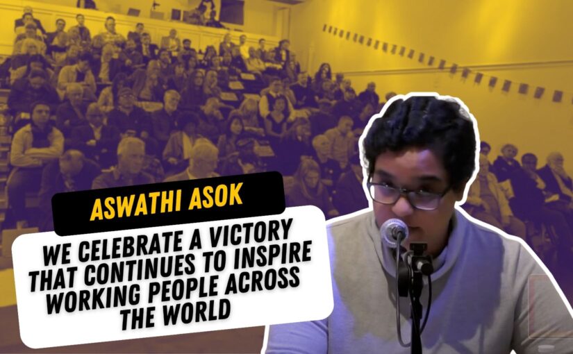 We celebrate a victory that continues to inspire working people across the world