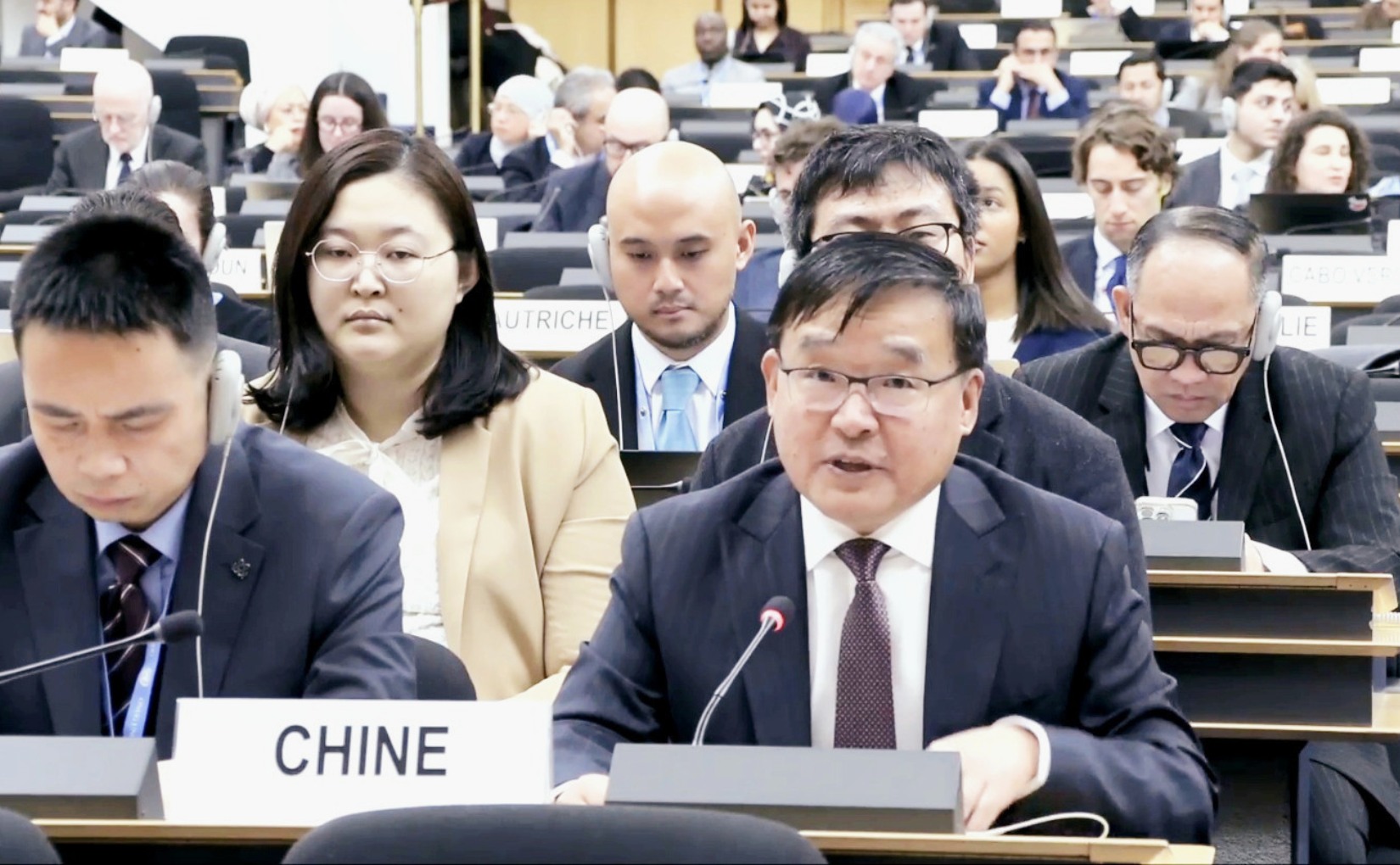 Chinese representative voices support for the just cause of the Palestinian people at UN Human Rights Council